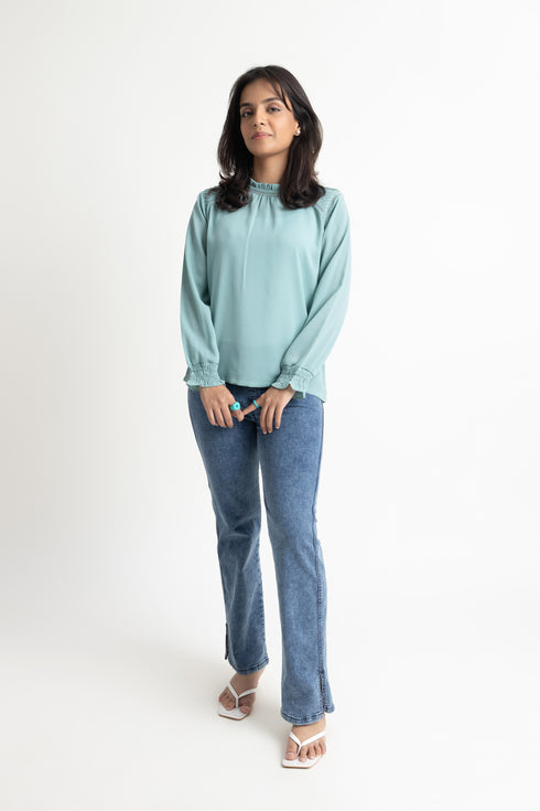 Aqua Georgette Top